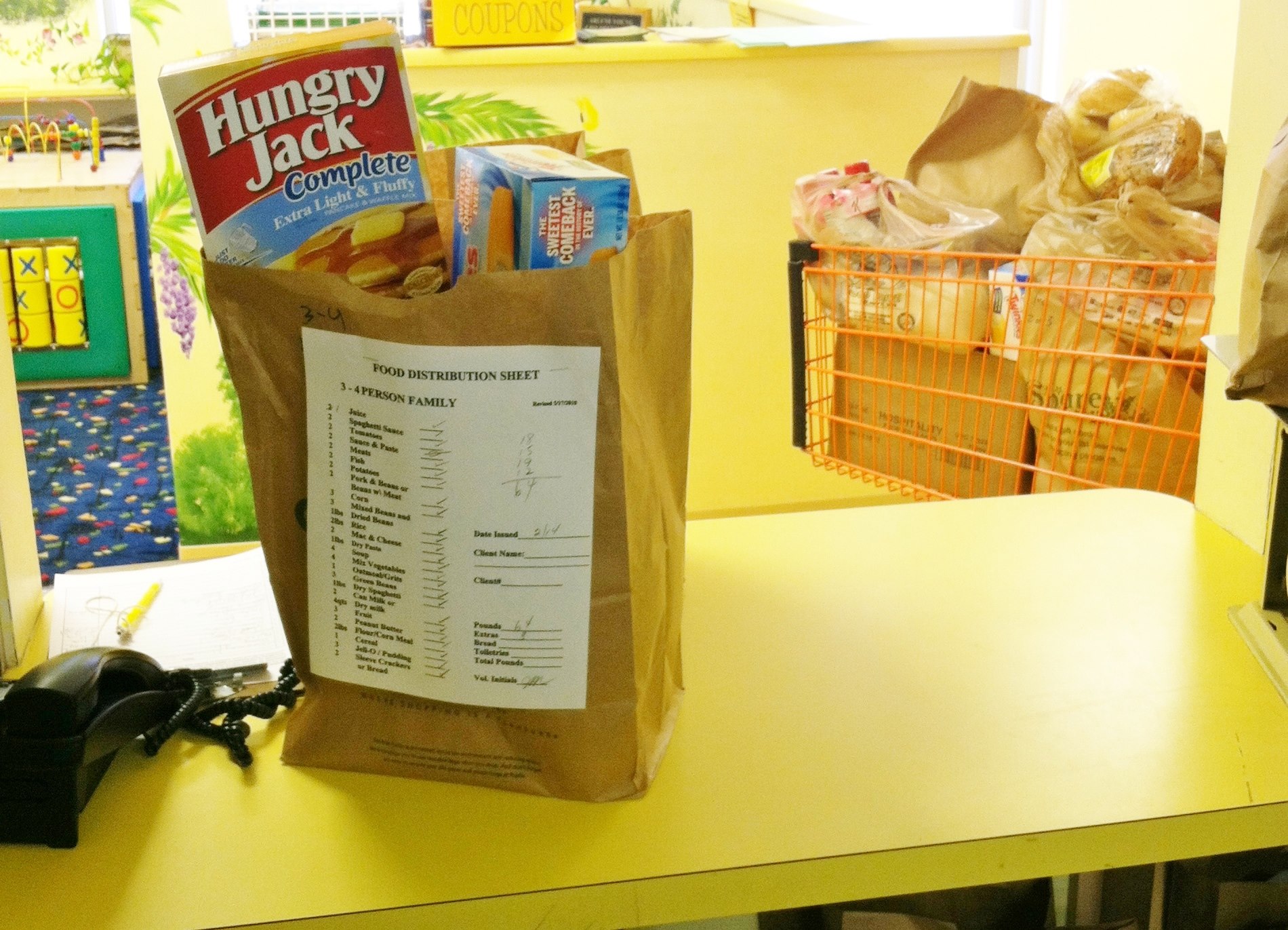 bag of food at Clemson Community Care